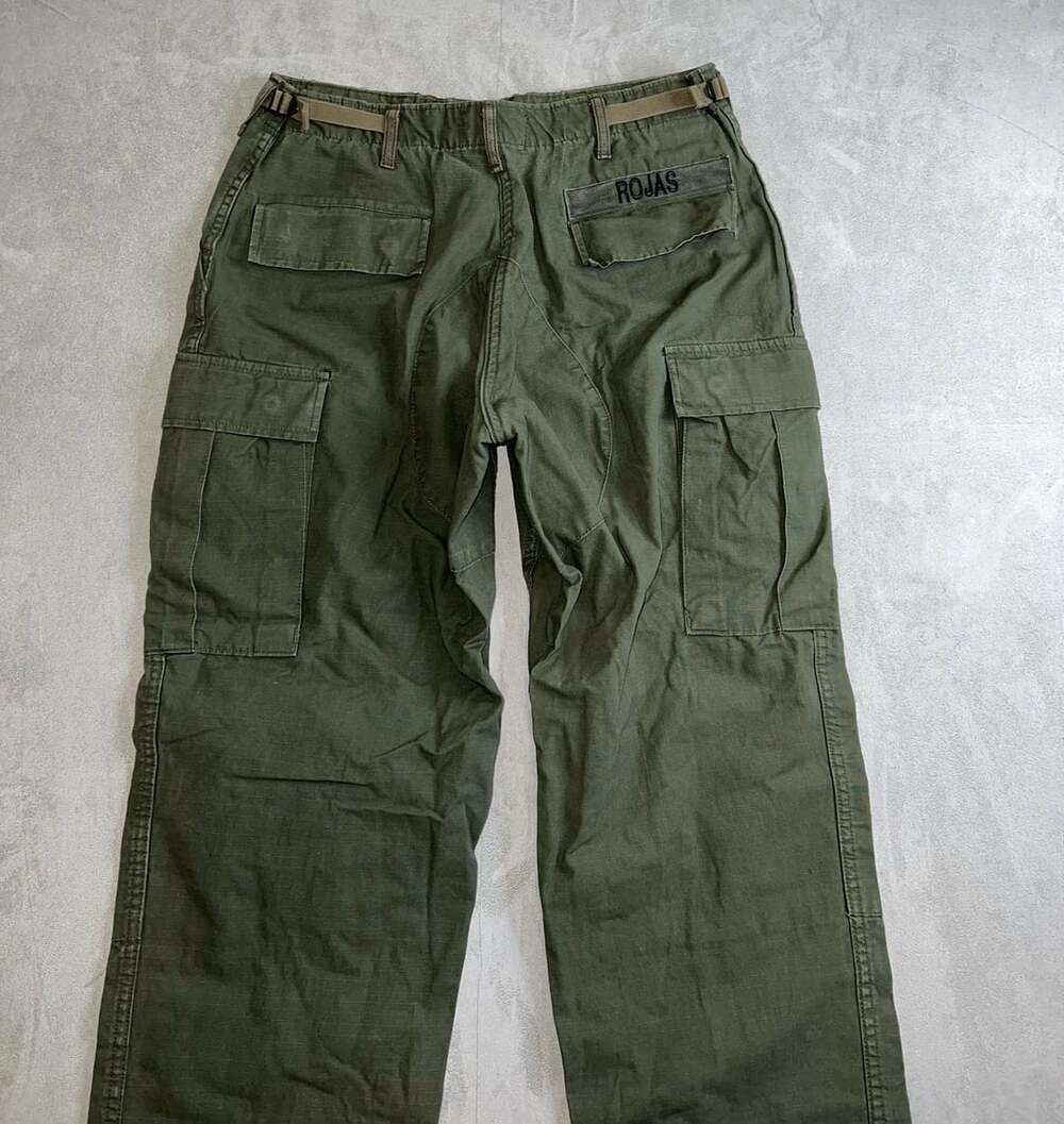 US Military Vintage Cargo Pants Green Olive Ripstop - Picture 9 of 10